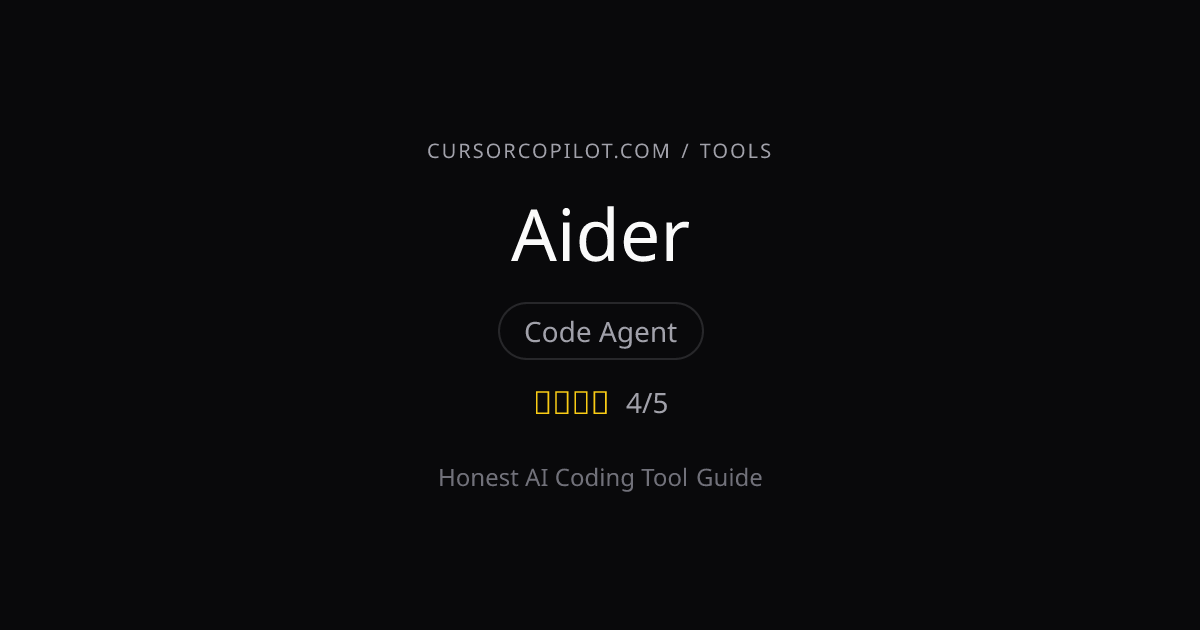 Aider Review 2026: Honest Pros, Cons & Verdict | Cursor Copilot